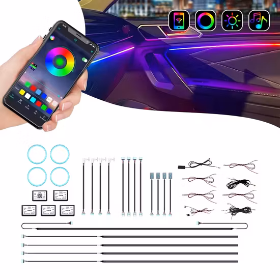 7 cores estilo do carro controle de música 48leds carro rgb led luz atmosfera kit lâmpada com ir remoto luzes interiores