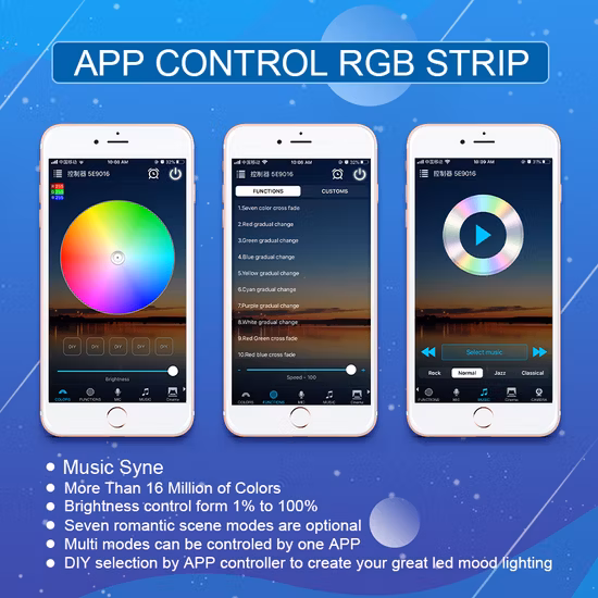 Kit de luz de tira LED flexível 12V 5050 LED